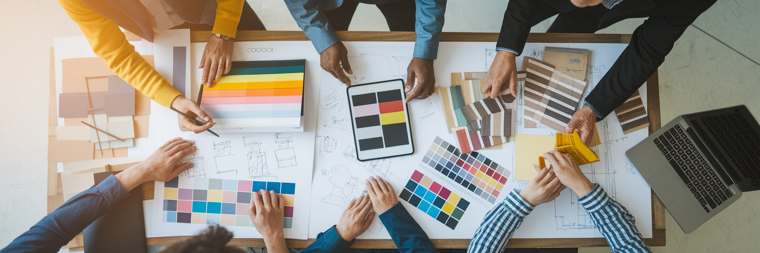 Creative team collaborating on a project.