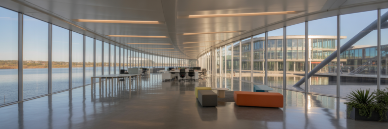 Modern Perth office with river view.