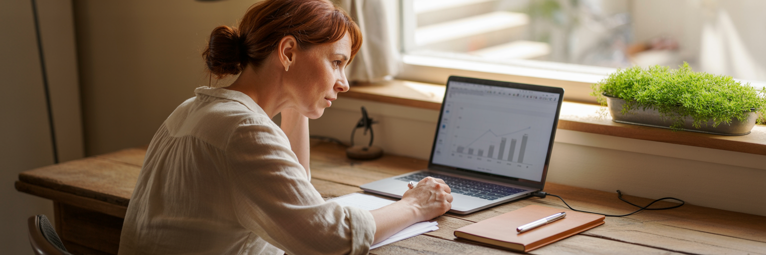 Small business owner planning digital marketing strategy